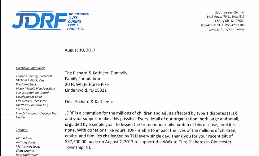 JDRF THANK YOU: A great showing of community support