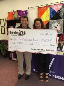 Tutoring Club of Cherry Hill/Voorhees raises $500 for Alicia Rose Victorious Foundation