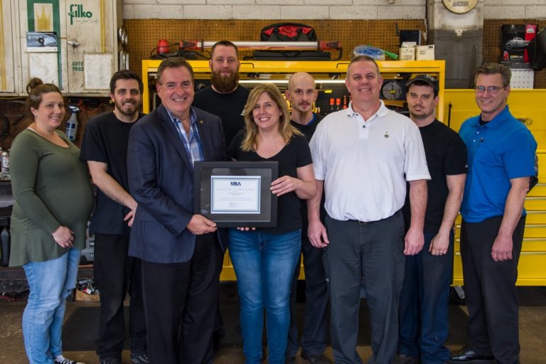 Newly Branded InTown Auto Care
 recognized by Moorestown Business Association