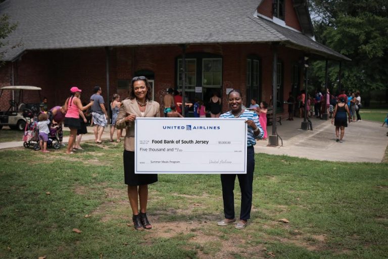 United Airlines donates $5,000 to the Food Bank of South Jersey’s Summer Meals Program