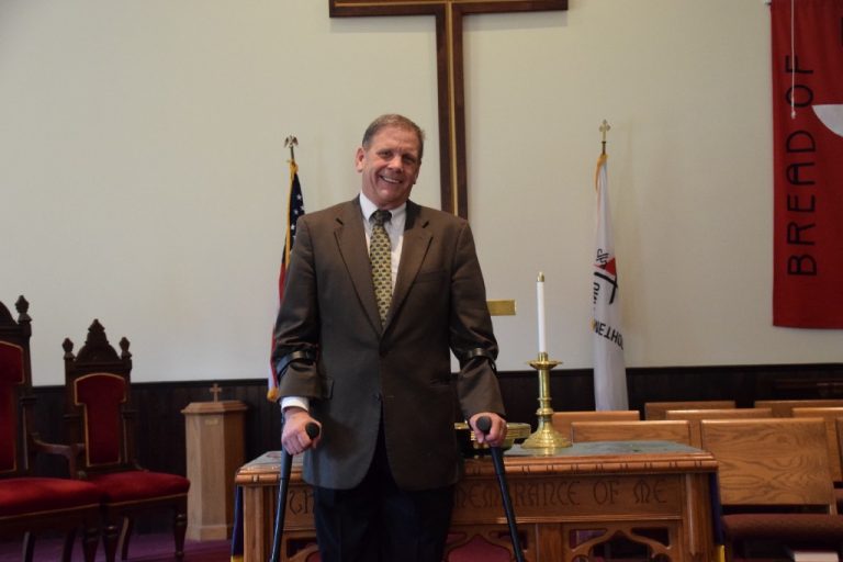 The Rev. John Doll, continuing to do God’s work at Asbury Methodist Church in Cinnaminson