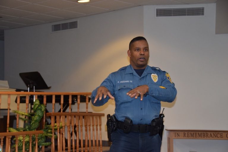 Burlington Township Police Department addresses the community in open forum