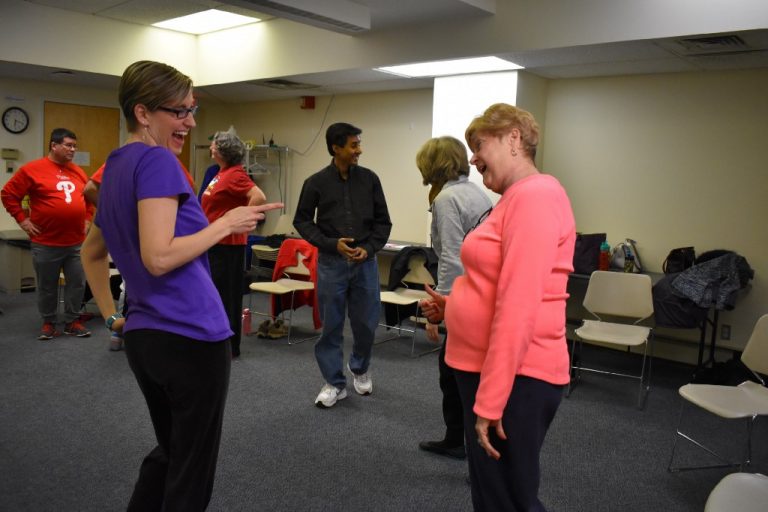 Local guru brings laughter yoga to Cinnaminson