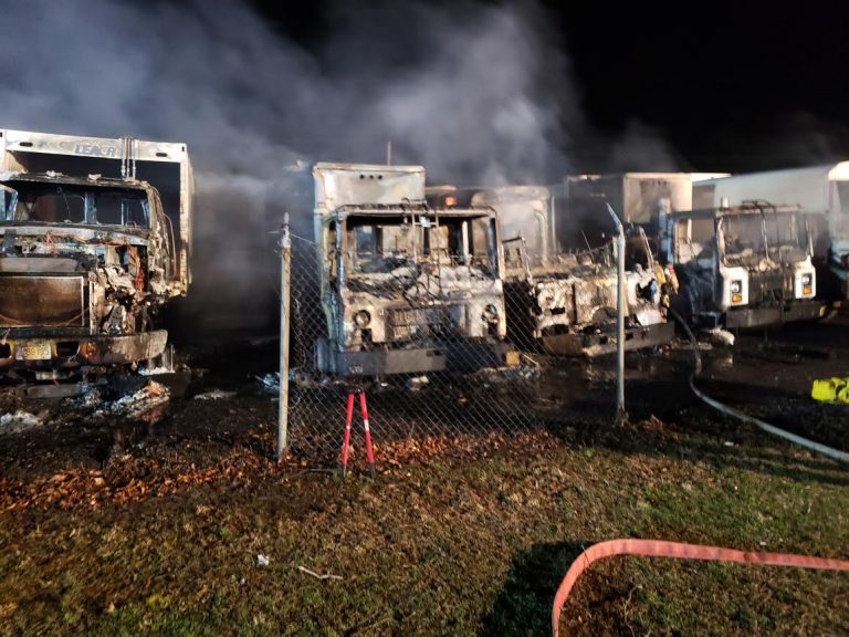 Public works vehicles burnt during fire