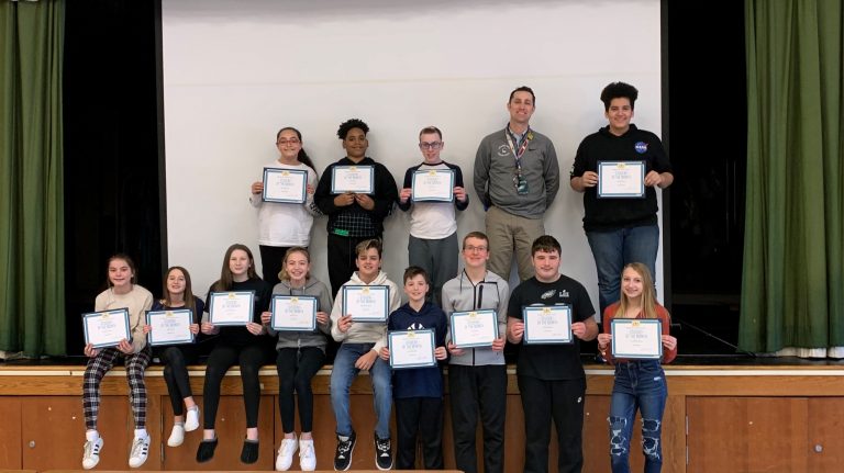 Bunker Hill Middle School students are honored as Students of the Month