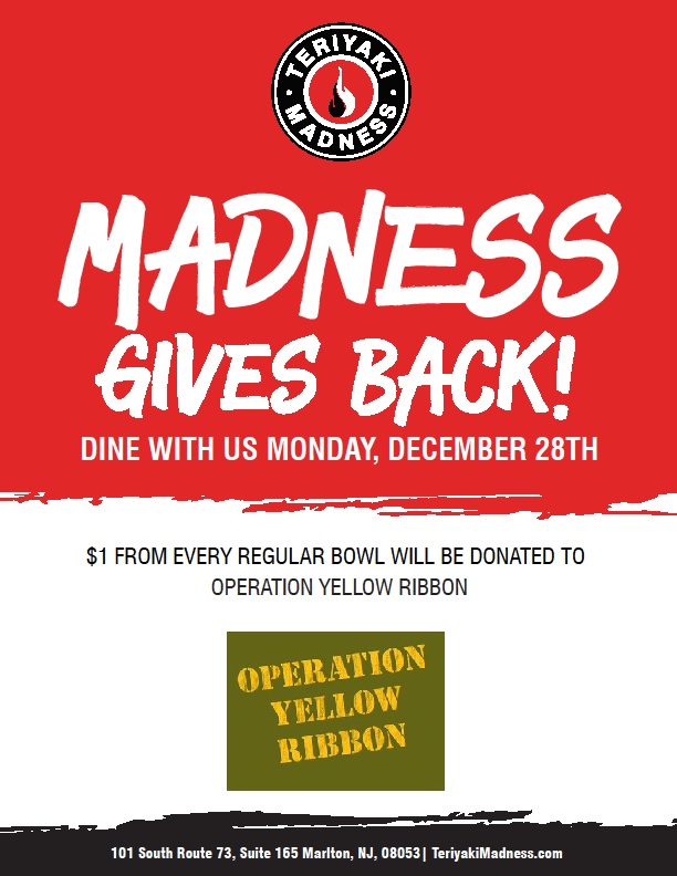Operation Yellow Ribbon holding all-day fundraiser at Teriyaki Madness today