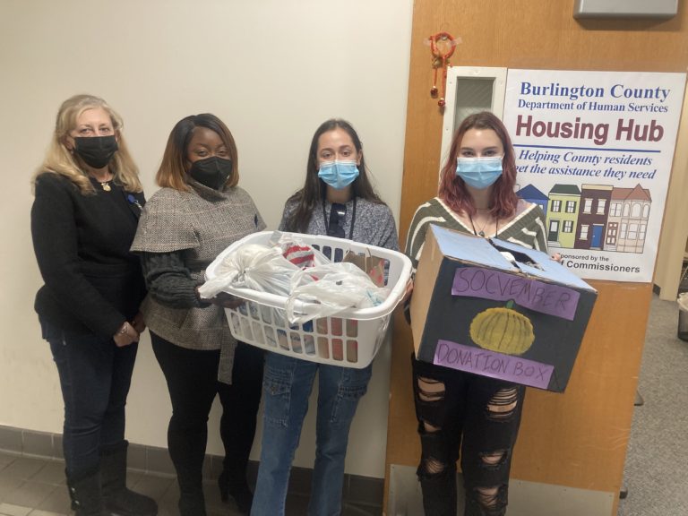 Burlington County Housing Hub receives sock donations from students