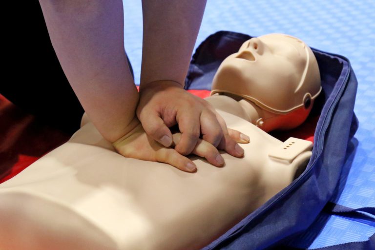 Police teach initial first aid and CPR training class