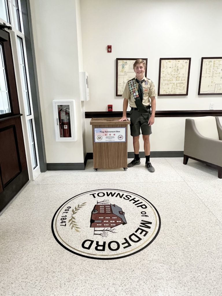 Medford Boy Scout finishes flag retirement box