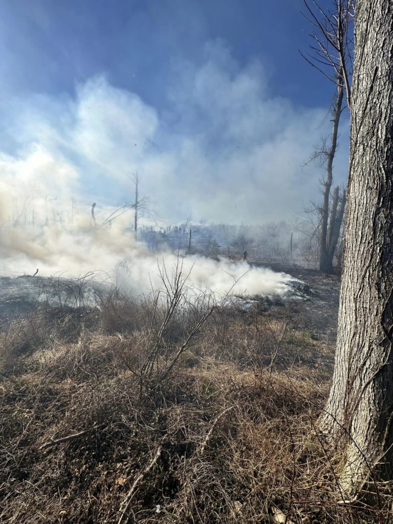 Mantua fire department put out brush fire along Mantua and Harrison border