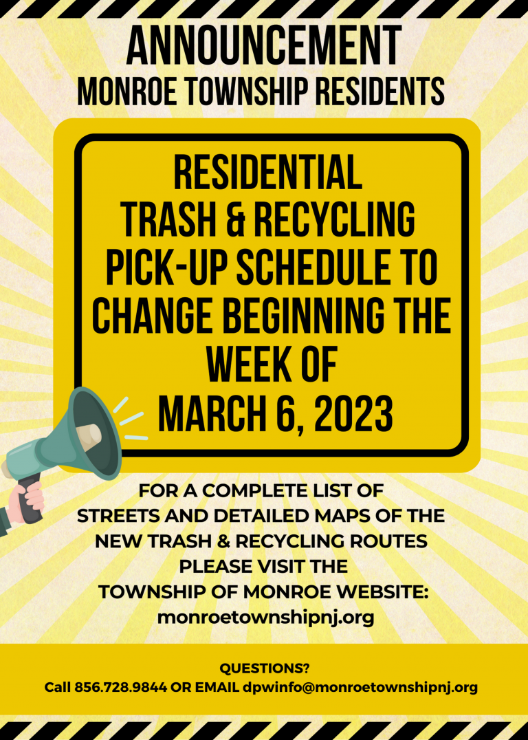 Monroe Township rolls out new recycling and trash pickup routes