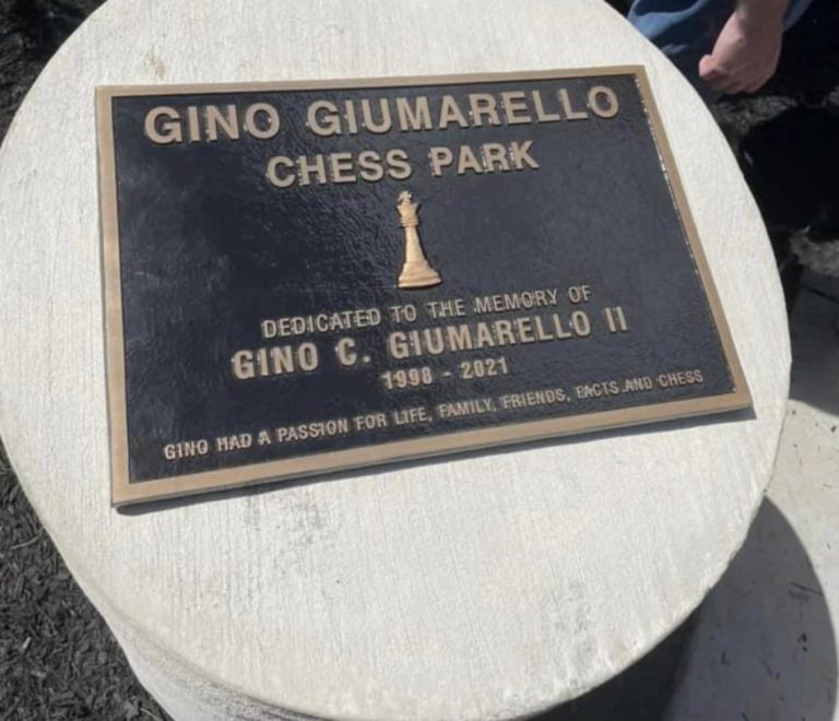 Gino Giumarello chess park debut honors late resident’s memory