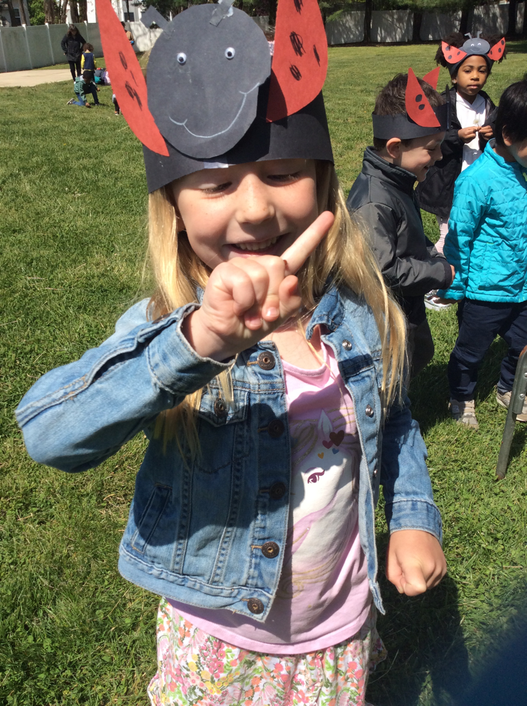 Ladybugs aloft at preschool Earth Day celebration