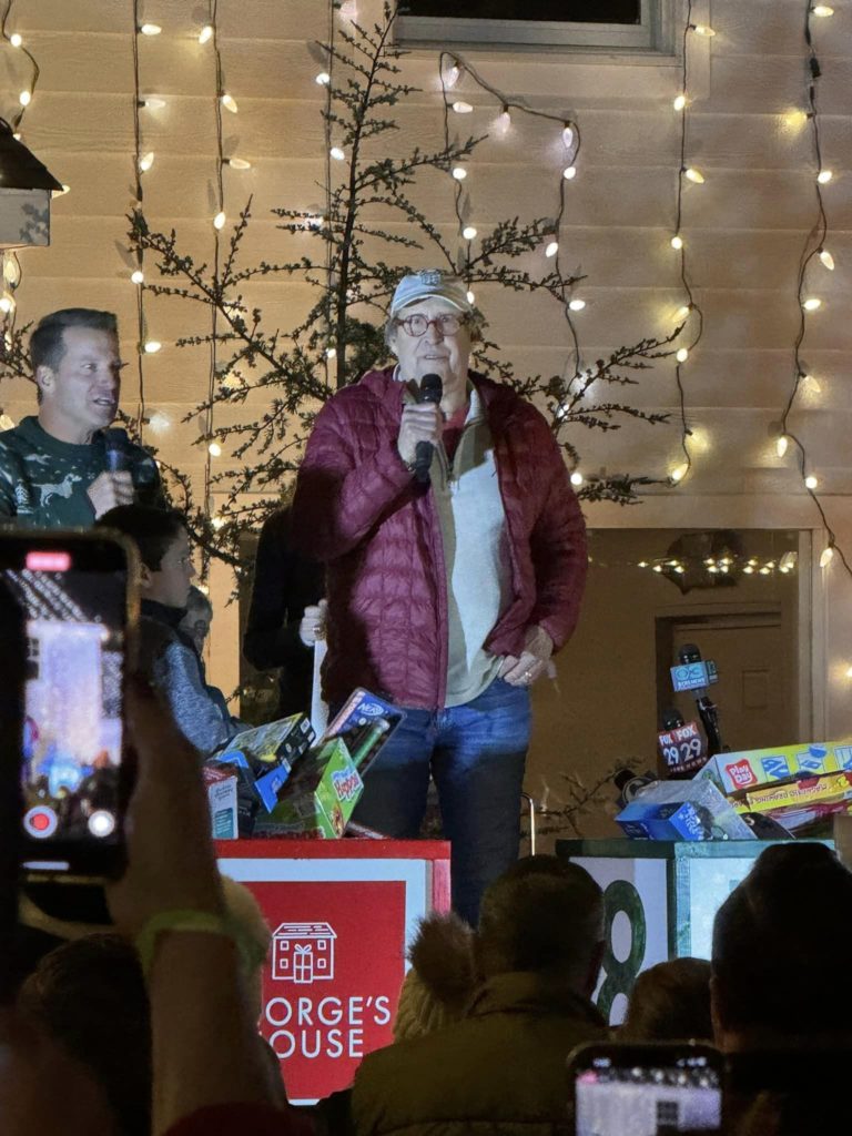 Chevy Chase lights up Harbaugh Village