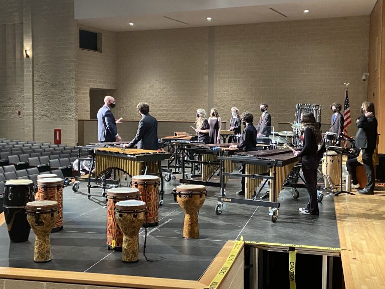 Clearview percussion ensemble performs at high school
