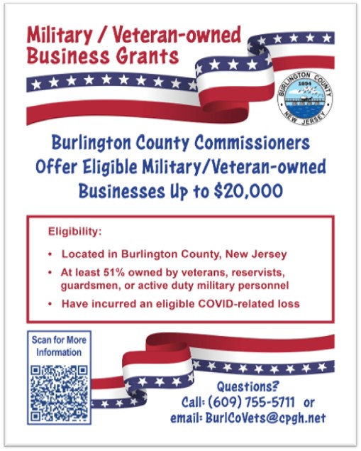 Burlington County launches grant program to help military and veteran-owned businesses
