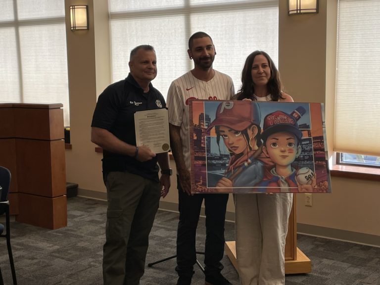 Township honors local artist for his winning Phillies’ mural