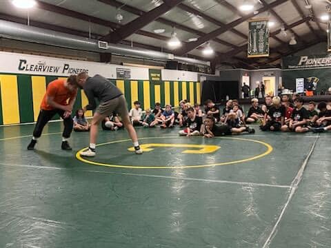 Pinning cancer: Clearview junior  wrestling clinic gives back