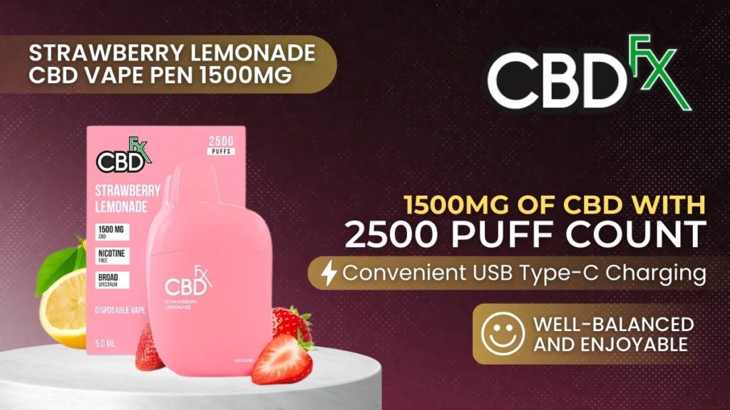 CBDfx Strawberry Lemonade CBD Vape Pen 1500mg