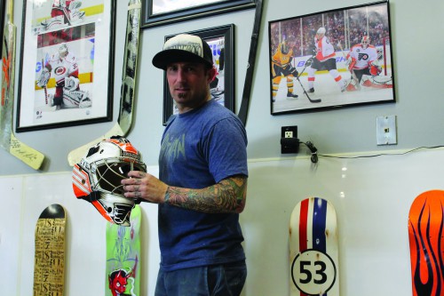 The man behind the mask: Langhorne artist reveals mask design for Flyers goalie Steve Mason