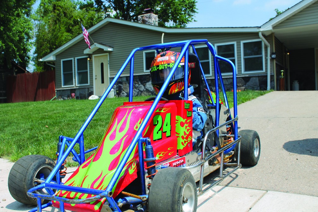 JACK FIRNENO / WIRE PHOTO  Five-year-old Bobby Klein began racing in the Montgomory County Quarter Midget Racing Club last month. He saved birthday money and his allowance to help buy his first racing car earlier this year.html-charsetutf-8