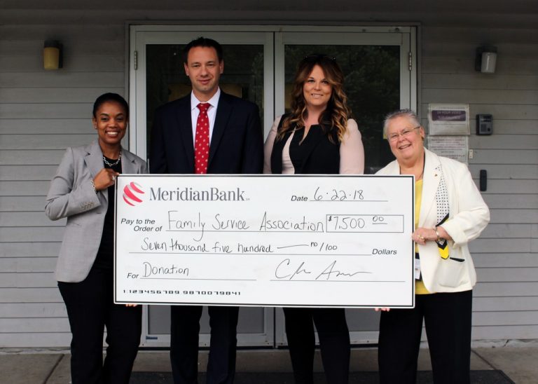 Meridian Bank donates $7,500 to Family Service