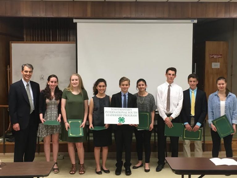 Bucks County 4-H Toastmasters graduation class 2017