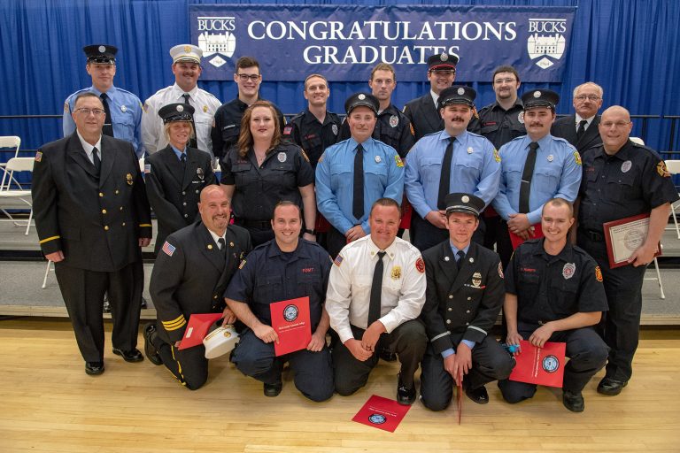 Bucks graduates 100 local firefighters, names three outstanding students