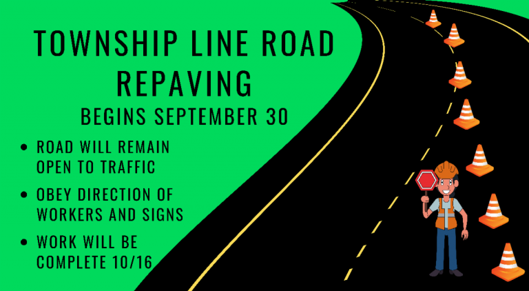 Township Line Road to be repaved beginning Sept. 30