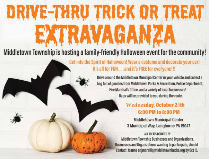 DATE CHANGE for Middletown Township’s Trick-or-Treat Extravaganza