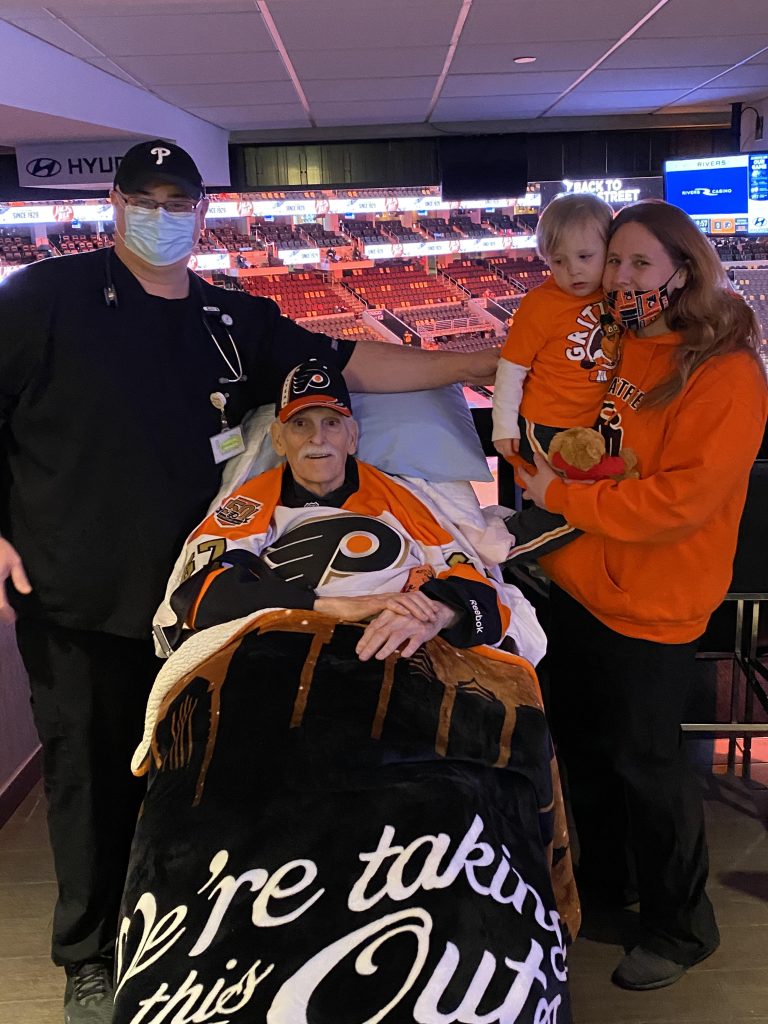 Trevose resident in hospice brings 13th grandchild to Flyers game