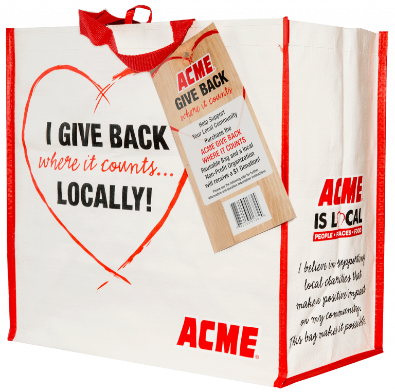 Sunshine Foundation celebrates selection as an ACME Give Back Where It Counts Reusable Bag Program beneficiary