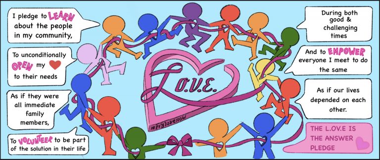 Truman student’s L.O.V.E. is the Answer mural painted in Morrisville