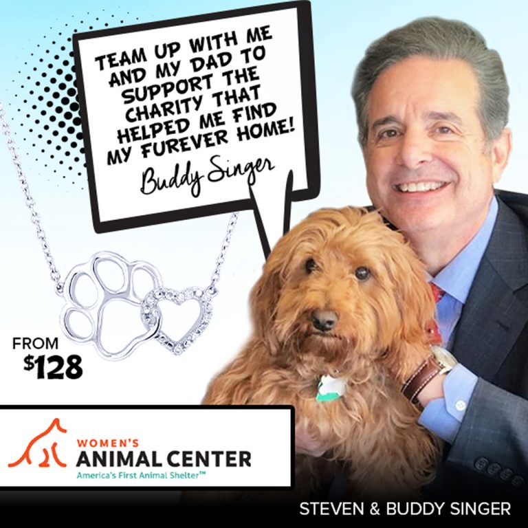 Steven Singer donating proceeds of ‘Helping Paw’ necklace to Women’s Animal Center