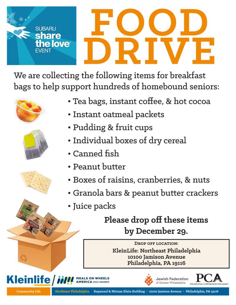KleinLife collecting food donations 
