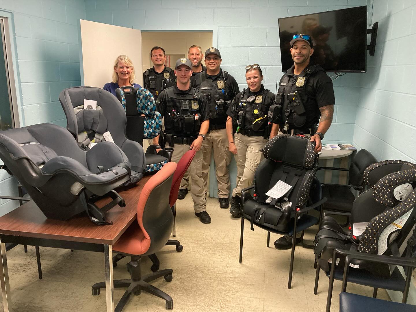 Car seat donation Newspaper Media Group